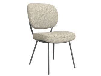 Eetkamerstoel Solis - naturel - zonder arm - metaalkleur zwart Eetkamerstoel Solis - naturel - zonder arm - metaalkleur zwart