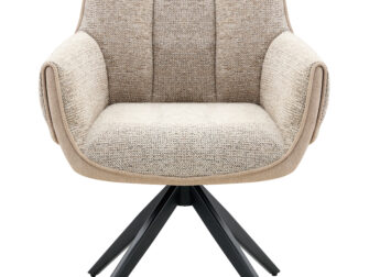 Eetkamerstoel Twist - beige - metaalkleur zwart