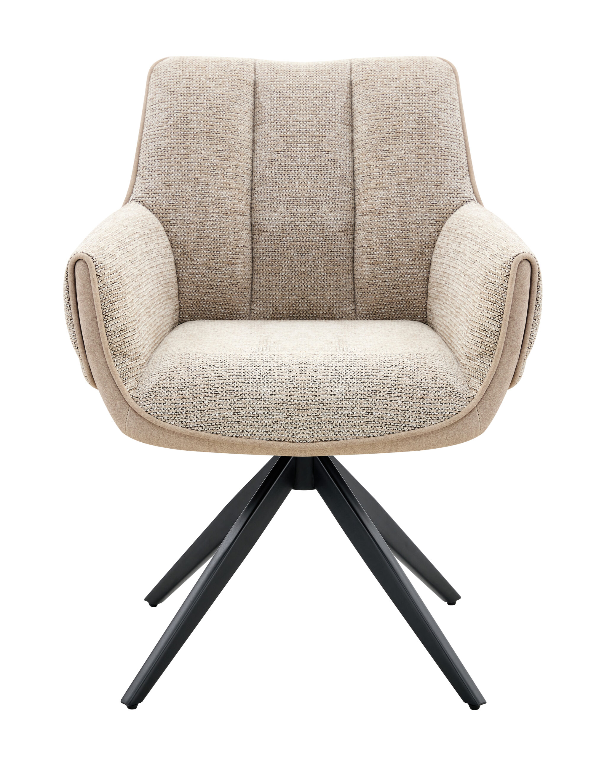 Eetkamerstoel Twist - beige - metaalkleur zwart