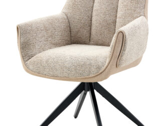 Eetkamerstoel Twist - beige - metaalkleur zwart