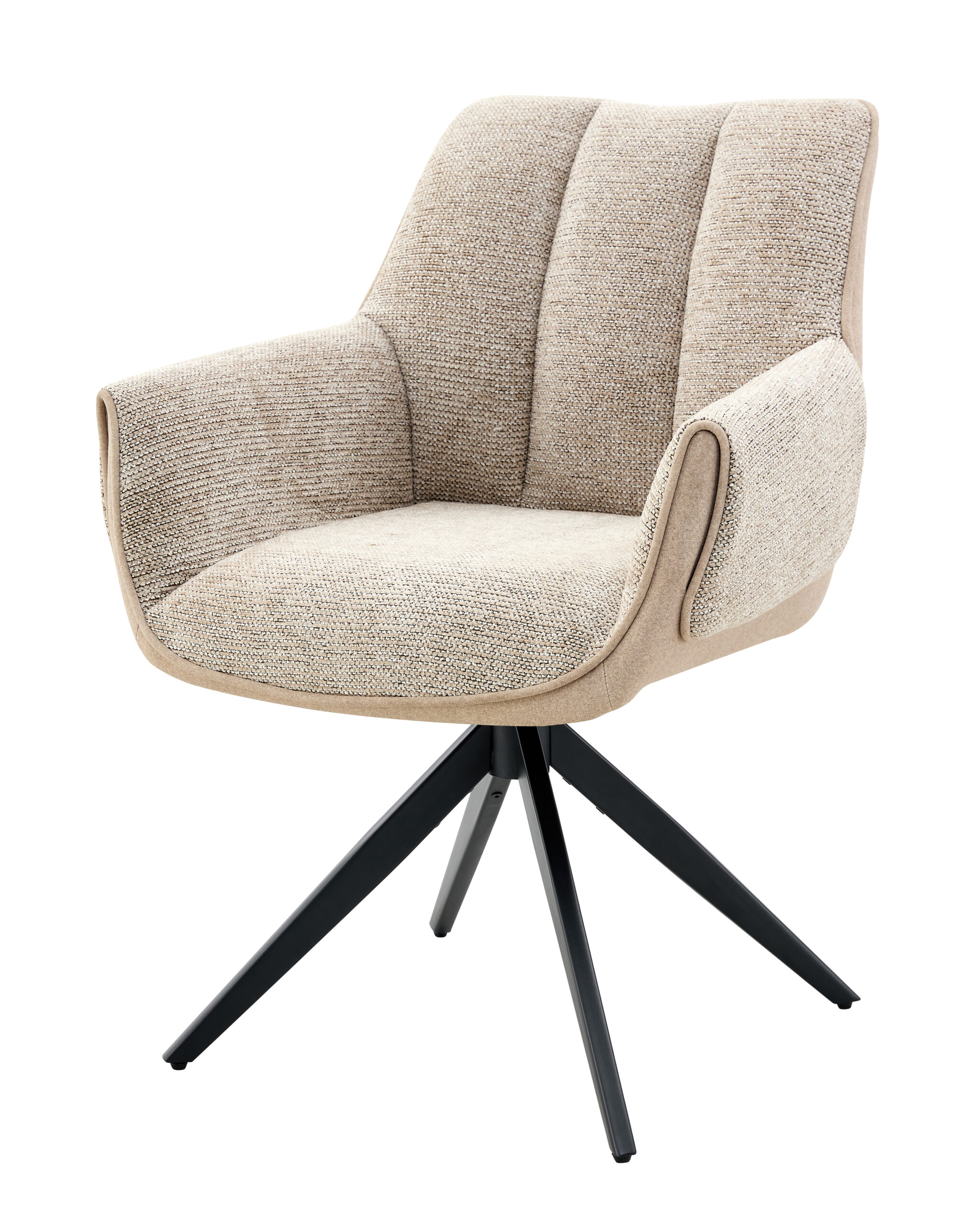 Eetkamerstoel Twist - beige - metaalkleur zwart