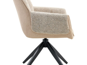 Eetkamerstoel Twist - beige - metaalkleur zwart