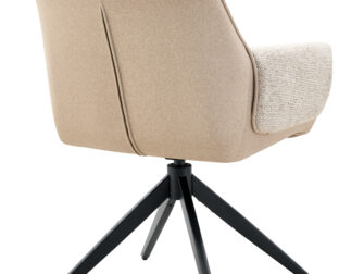 Eetkamerstoel Twist - beige - metaalkleur zwart