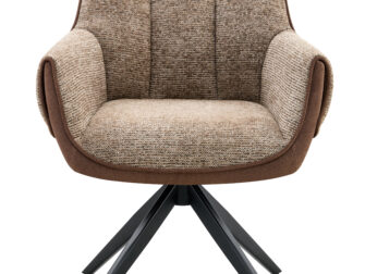 Eetkamerstoel Twist - taupe - metaalkleur zwart