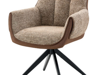 Eetkamerstoel Twist - taupe - metaalkleur zwart