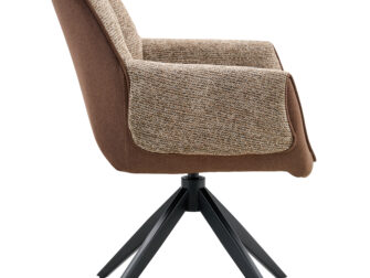 Eetkamerstoel Twist - taupe - metaalkleur zwart