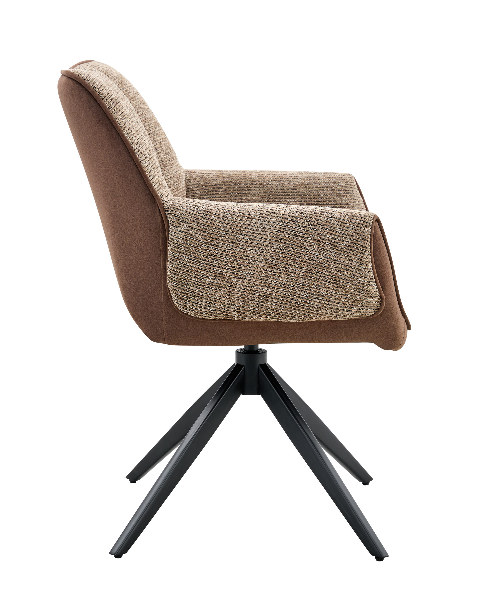 Eetkamerstoel Twist - taupe - metaalkleur zwart