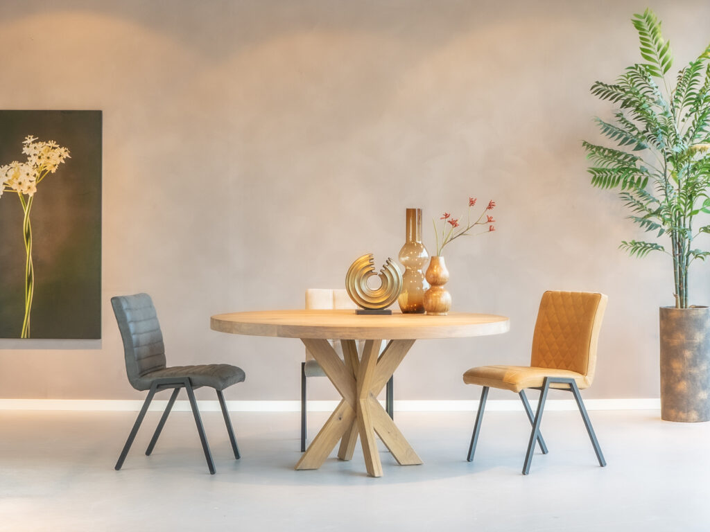 rechte eetkamerstoel met vierkante poot