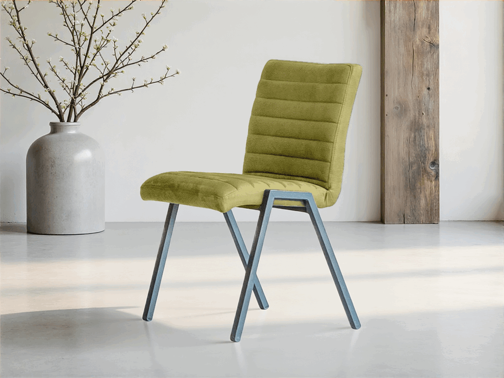 Groene moderne eetkamerstoel met comfortabele zitting