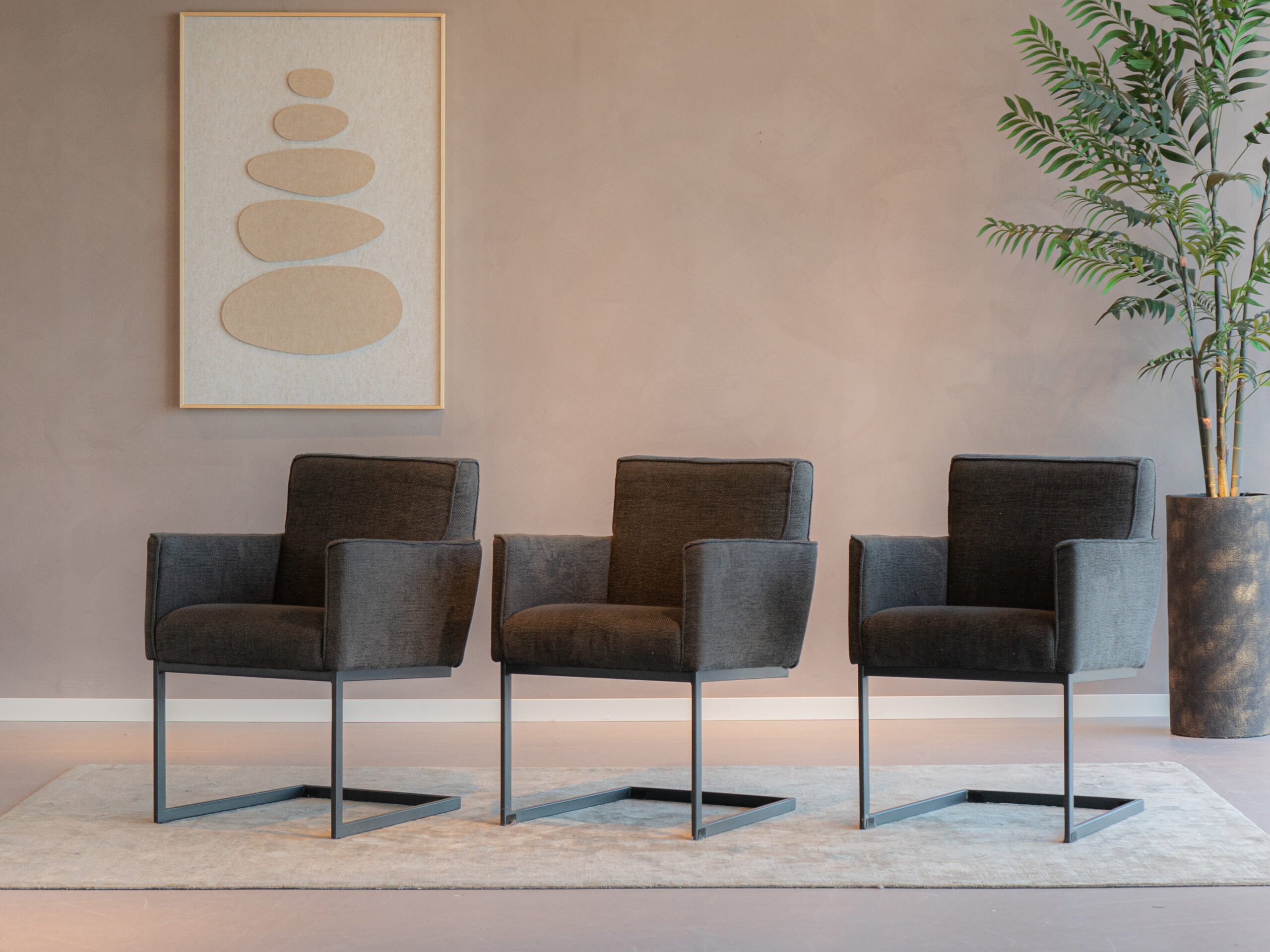 stoffen ruime eetkamer stoelen