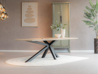 Eettafel Langres 260x100cm - Bootmodel - Monocoat - Onderstel Monsanto eettafel 260cm kopen outlet