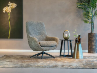 hoge draaibare stoffen fauteuil