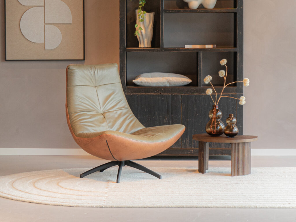 fauteuil leder groen sale