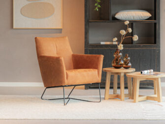 cognac kleur fauteuil outlet