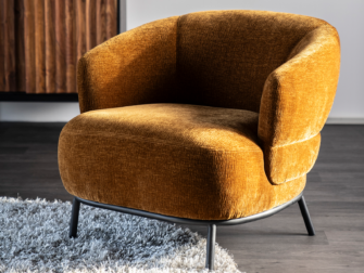 cognac fauteuil met armleuningen