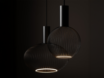 Hanglamp Como - 145x40cm - RAL 9005 - incl. 8x lichtbron