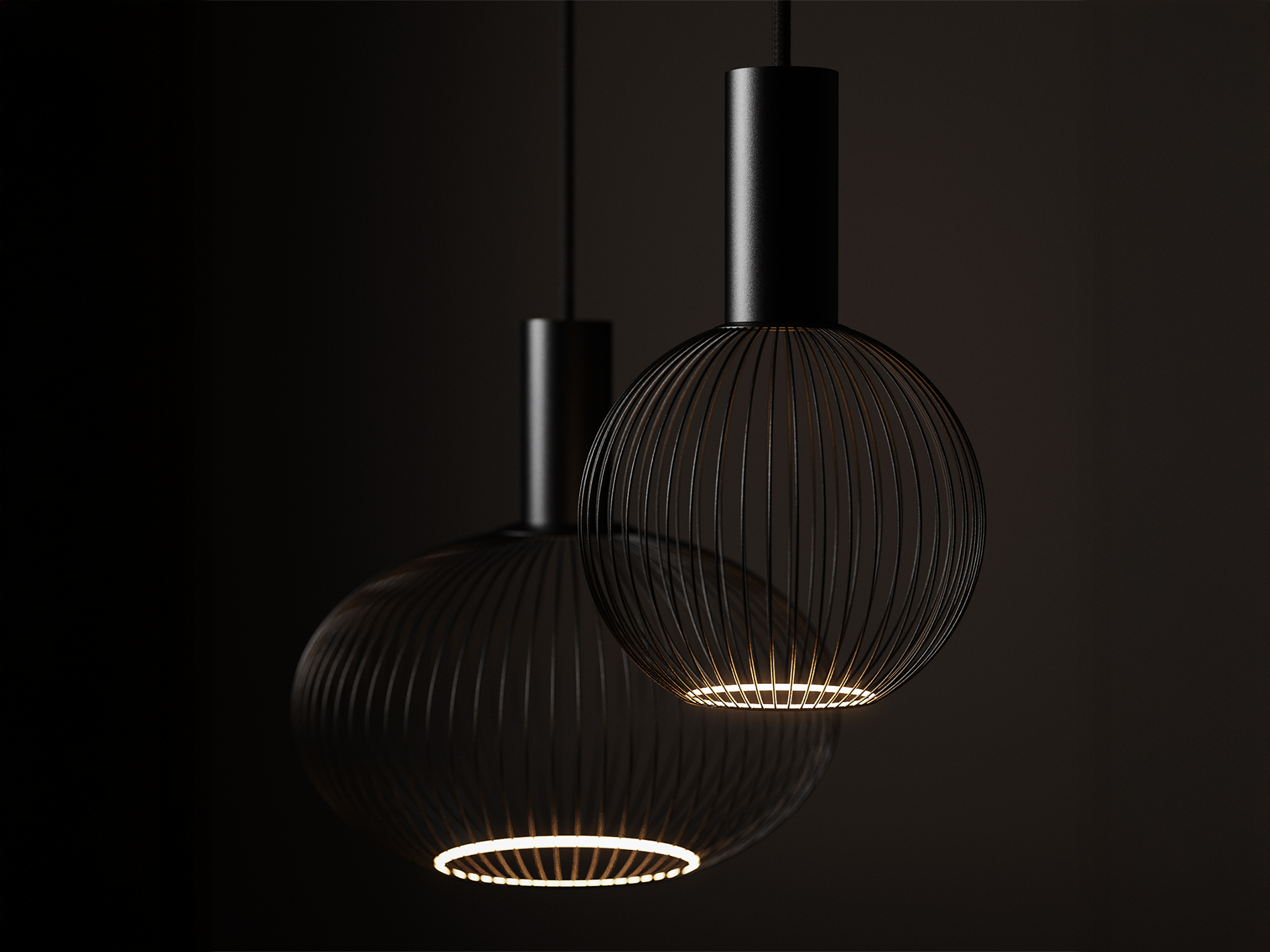 Hanglamp Como - 145x40cm - RAL 9005 - incl. 8x lichtbron