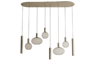 Hanglamp Como - 145x40cm - quartz - incl. 8x lichtbron