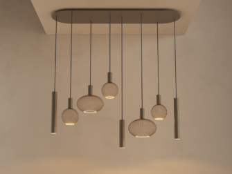 design plafondlamp met halve ovale montageplaat