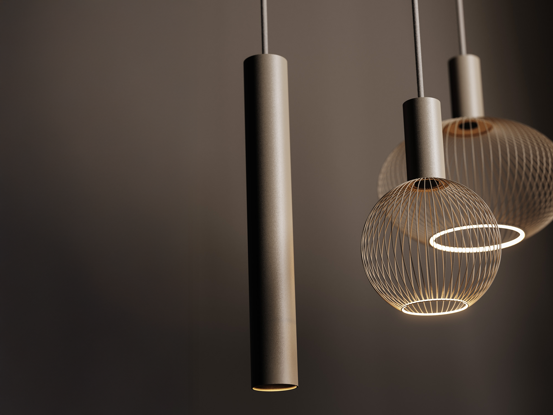 Hanglamp Como - 145x40cm - quartz - incl. 8x lichtbron