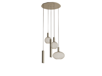 Hanglamp Como Ø50cm - quartz - incl. 5x lichtbron Hanglamp Como Ø50cm - quartz - incl. 5x lichtbron