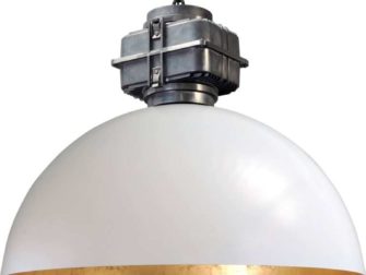 industriele hanglamp wit met bladgoud
