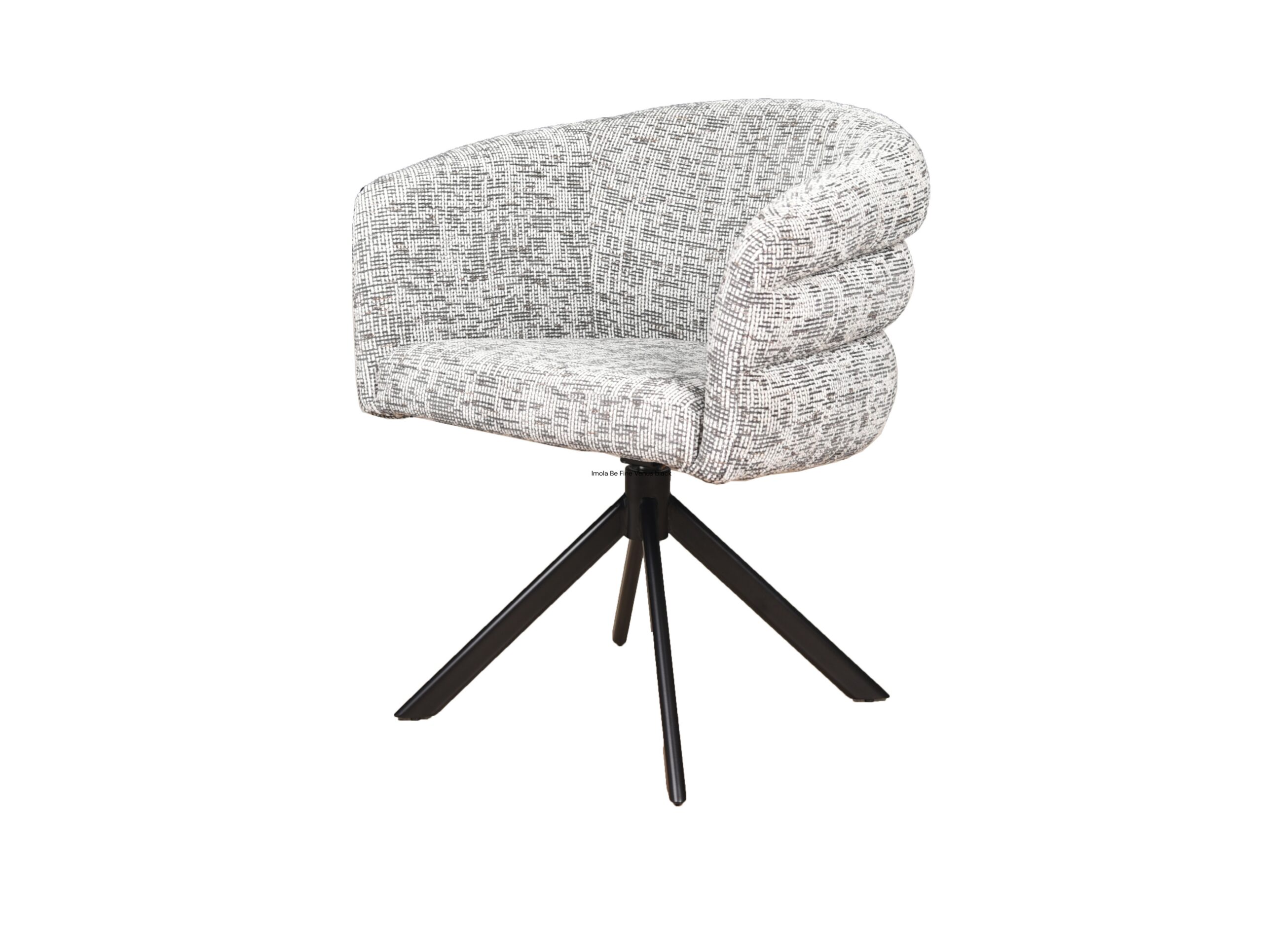 Eetkamerstoel Imola - be fine grey - onderstel venus - metaalkleur zwart