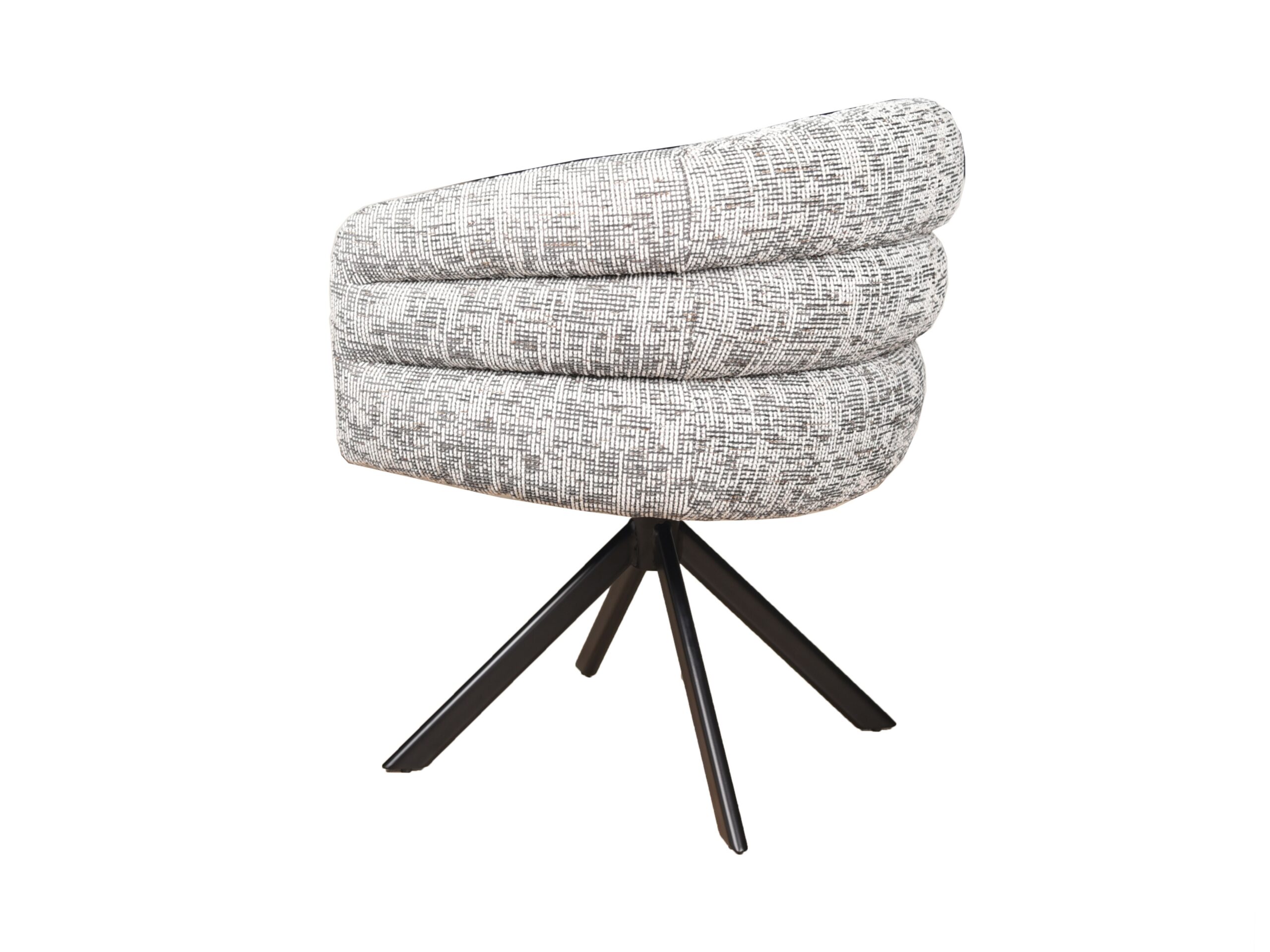 Eetkamerstoel Imola - be fine grey - onderstel venus - metaalkleur zwart