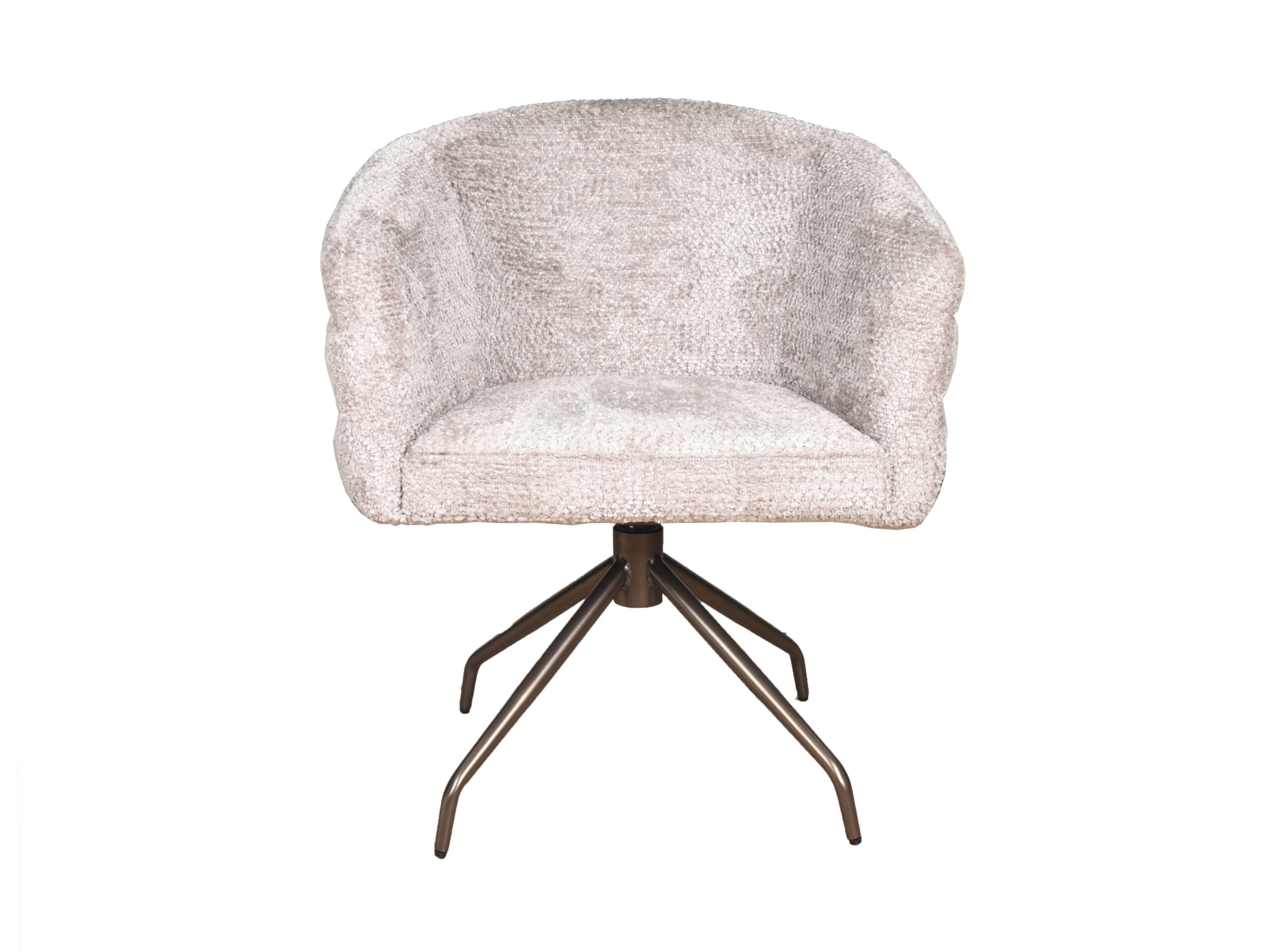 Eetkamerstoel Imola - be lovely beige - onderstel atlas - metaalkleur anodic bruin