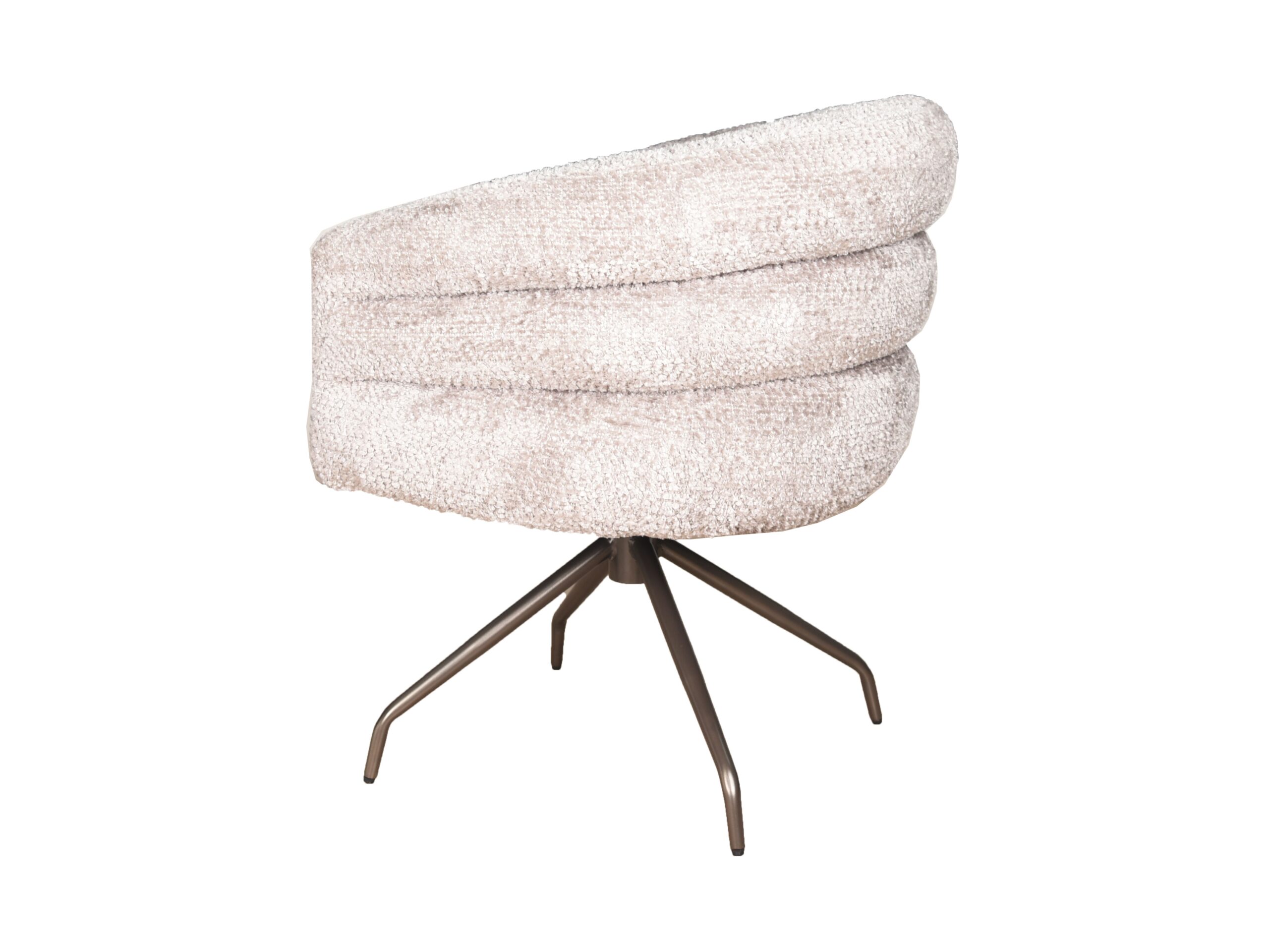 Eetkamerstoel Imola - be lovely beige - onderstel atlas - metaalkleur anodic bruin