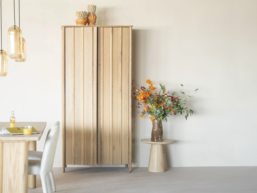 wandkast naturel eiken met veel opberg