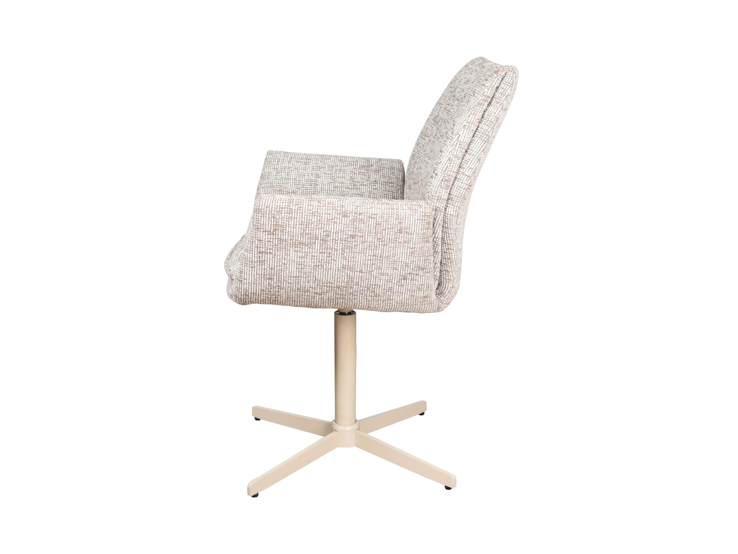 Eetkamerstoel Lisboa - be fine beige - onderstel iras - metaalkleur beige