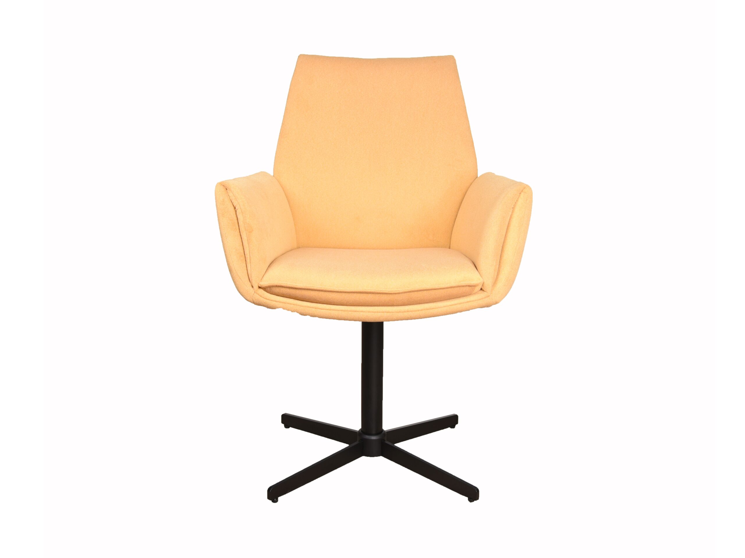 Eetkamerstoel Lisboa - cashmere yellow - onderstel iras - metaalkleur zwart