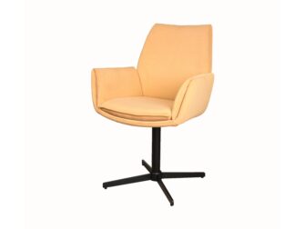 Eetkamerstoel Lisboa - cashmere yellow - onderstel iras - metaalkleur zwart Eetkamerstoel Lisboa - cashmere yellow - onderstel iras - metaalkleur zwart