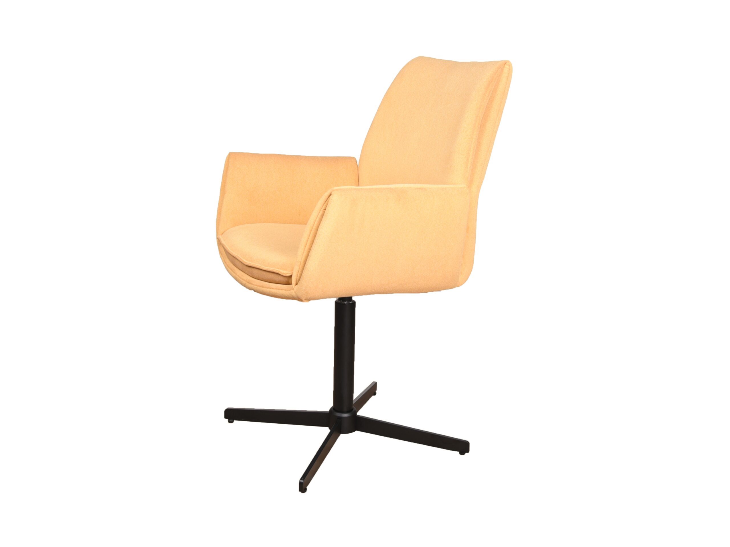 Eetkamerstoel Lisboa - cashmere yellow - onderstel iras - metaalkleur zwart