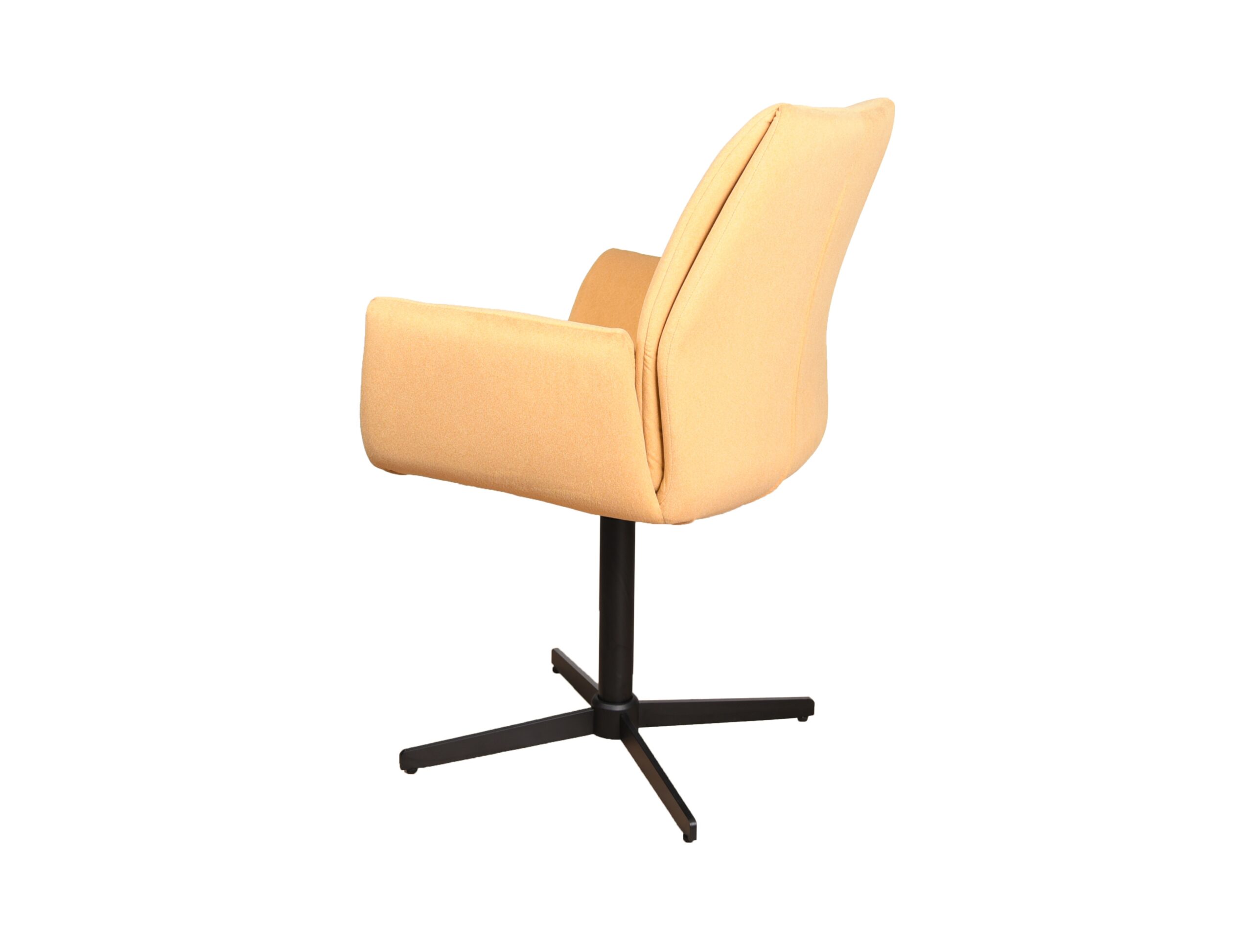 Eetkamerstoel Lisboa - cashmere yellow - onderstel iras - metaalkleur zwart