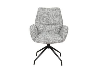 Eetkamerstoel Griffin - be fine grey - onderstel atlas - metaalkleur zwart