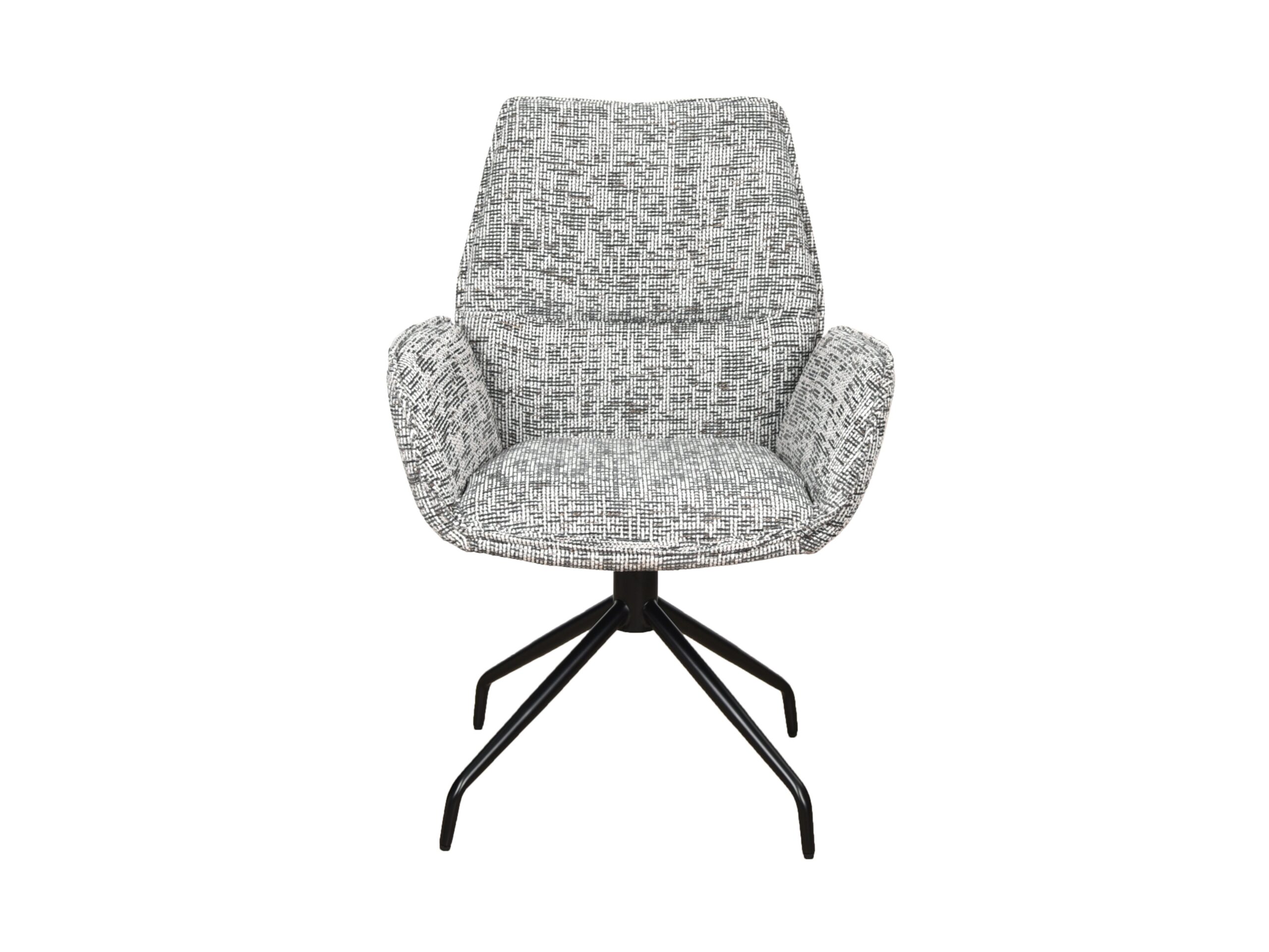 Eetkamerstoel Griffin - be fine grey - onderstel atlas - metaalkleur zwart