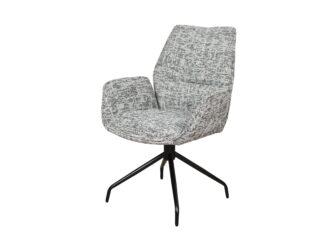 Eetkamerstoel Griffin - be fine grey - onderstel atlas - metaalkleur zwart