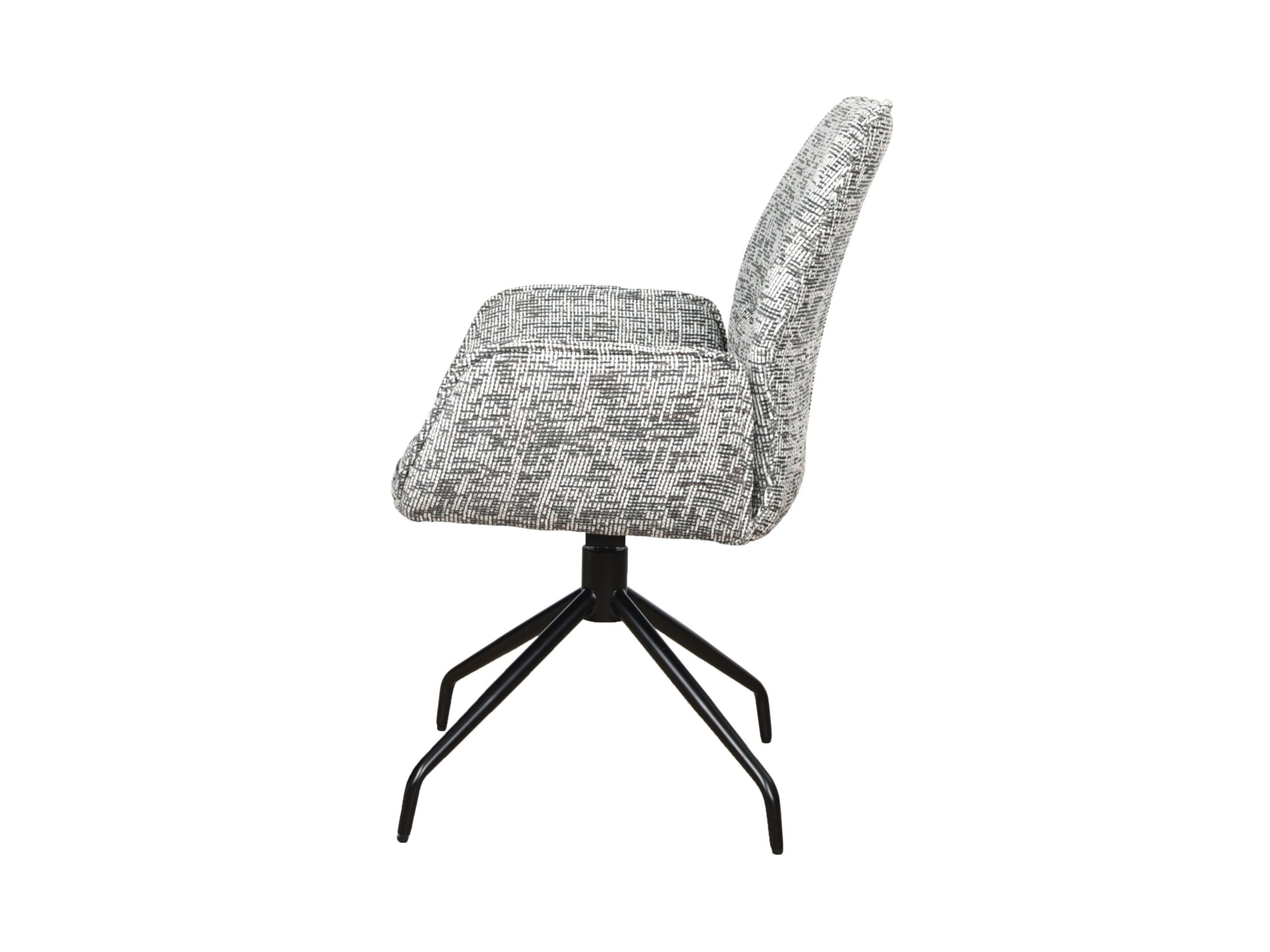 Eetkamerstoel Griffin - be fine grey - onderstel atlas - metaalkleur zwart