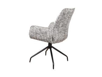 Eetkamerstoel Griffin - be fine grey - onderstel atlas - metaalkleur zwart