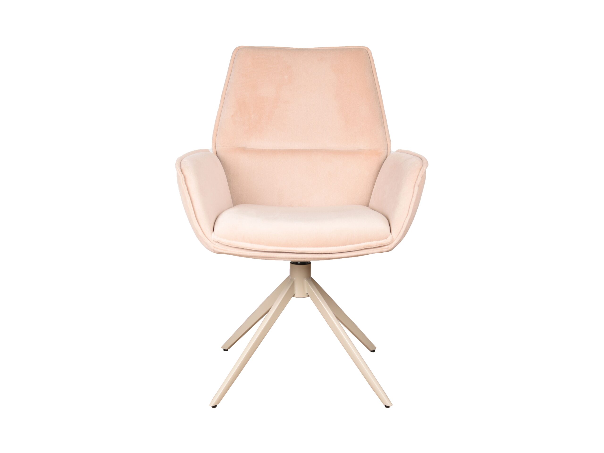 Eetkamerstoel Griffin - cashmere blush - onderstel moon - metaalkleur beige