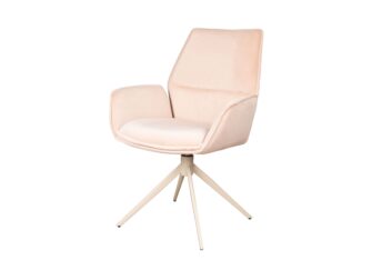 Eetkamerstoel Griffin - cashmere blush - onderstel moon - metaalkleur beige