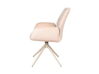 Eetkamerstoel Griffin - cashmere blush - onderstel moon - metaalkleur beige