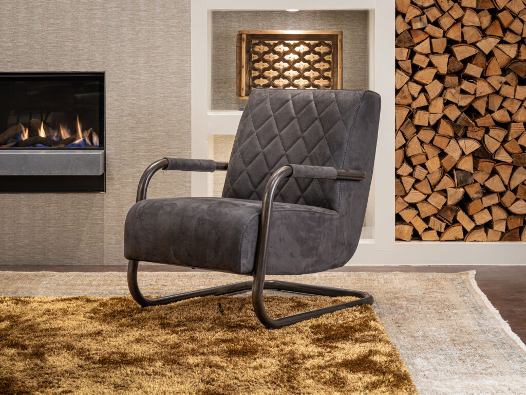 sfeervolle fauteuil in grijs leer