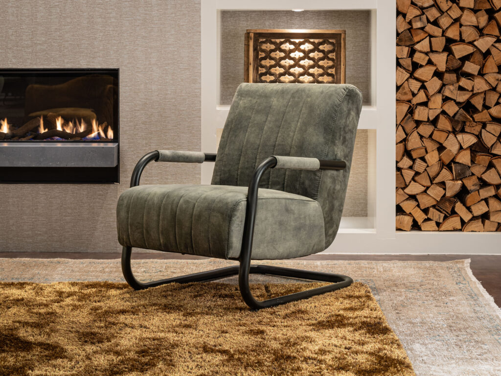 groene zetel in het stof