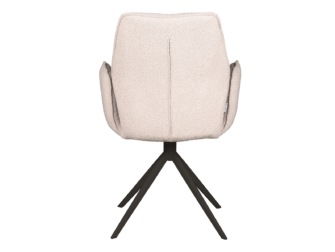 Eetkamerstoel Lusignan - bouclé naturel - onderstel zwart Eetkamerstoel Lusignan - bouclé naturel - onderstel zwart