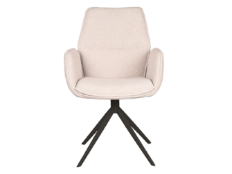 Eetkamerstoel Lusignan - bouclé naturel - onderstel zwart Eetkamerstoel Lusignan - bouclé naturel - onderstel zwart