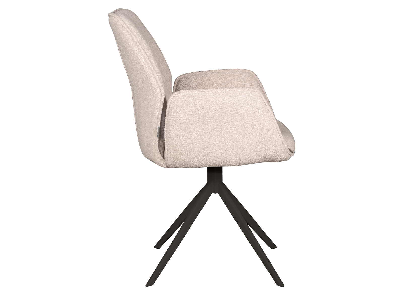 Aanpasbare eetkamerstoel met beige bouclé stof