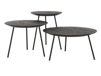 Salontafel Bergamo Ø40x45cm - Ø50x37cm - Ø60x30cm - black
